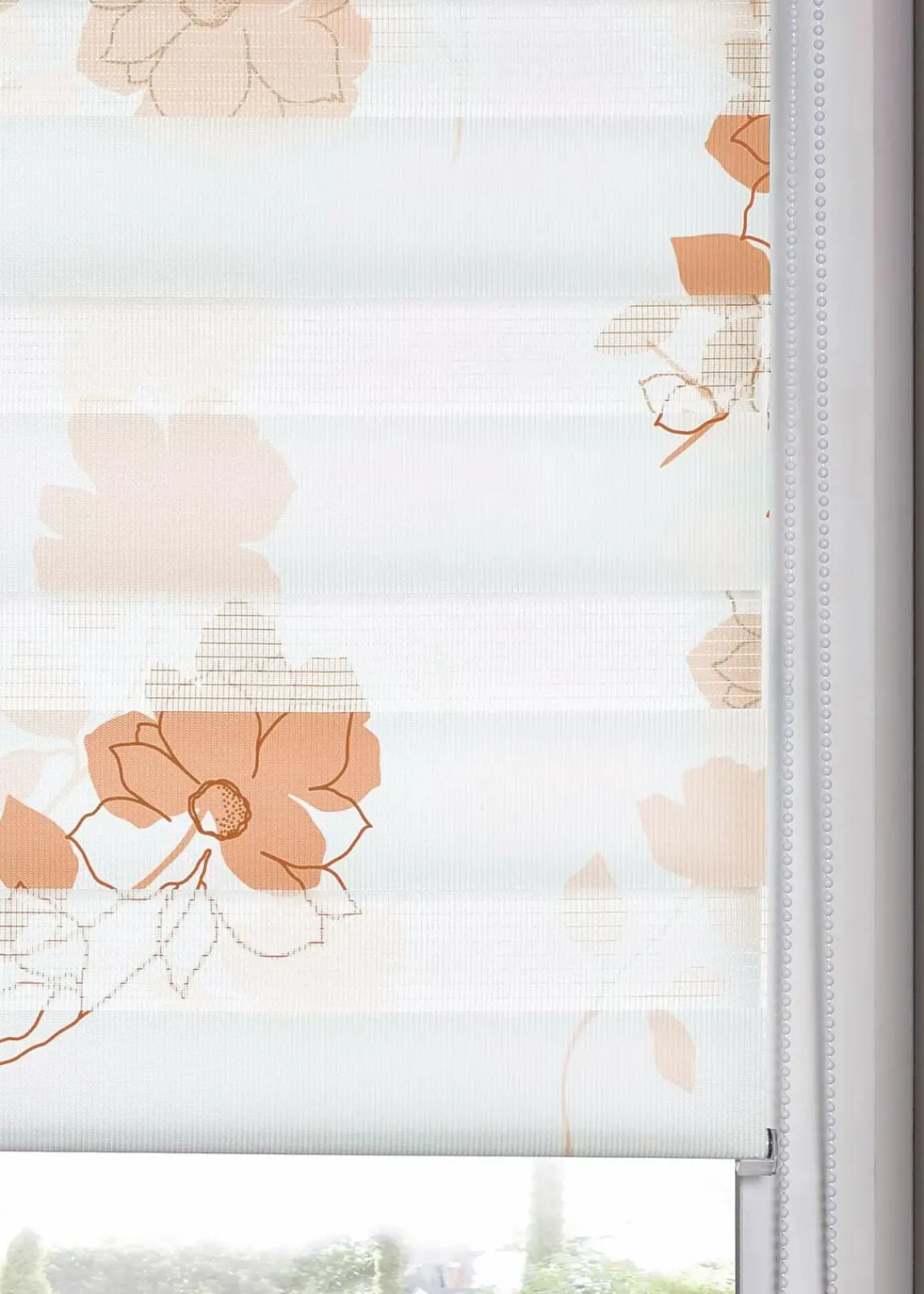 bonprix Rollos|Doppelrollo mit Blumenmuster apricot