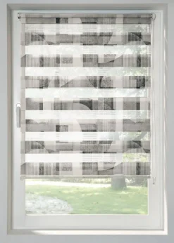 bonprix Rollos|Doppelrollo mit grafischem Druck dunkelgrau