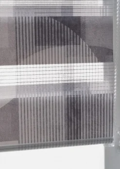 bonprix Rollos|Doppelrollo mit grafischem Druck dunkelgrau