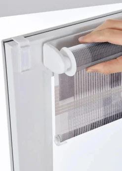 bonprix Rollos|Doppelrollo mit grafischem Druck dunkelgrau