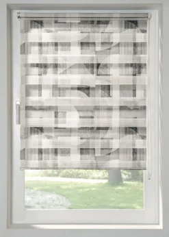 bonprix Rollos|Doppelrollo mit grafischem Druck dunkelgrau