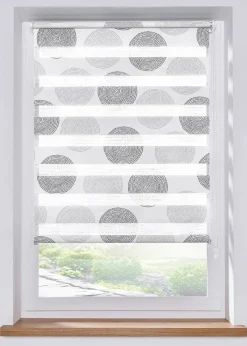 bonprix Rollos|Doppelrollo mit Kreisen grau/weiß