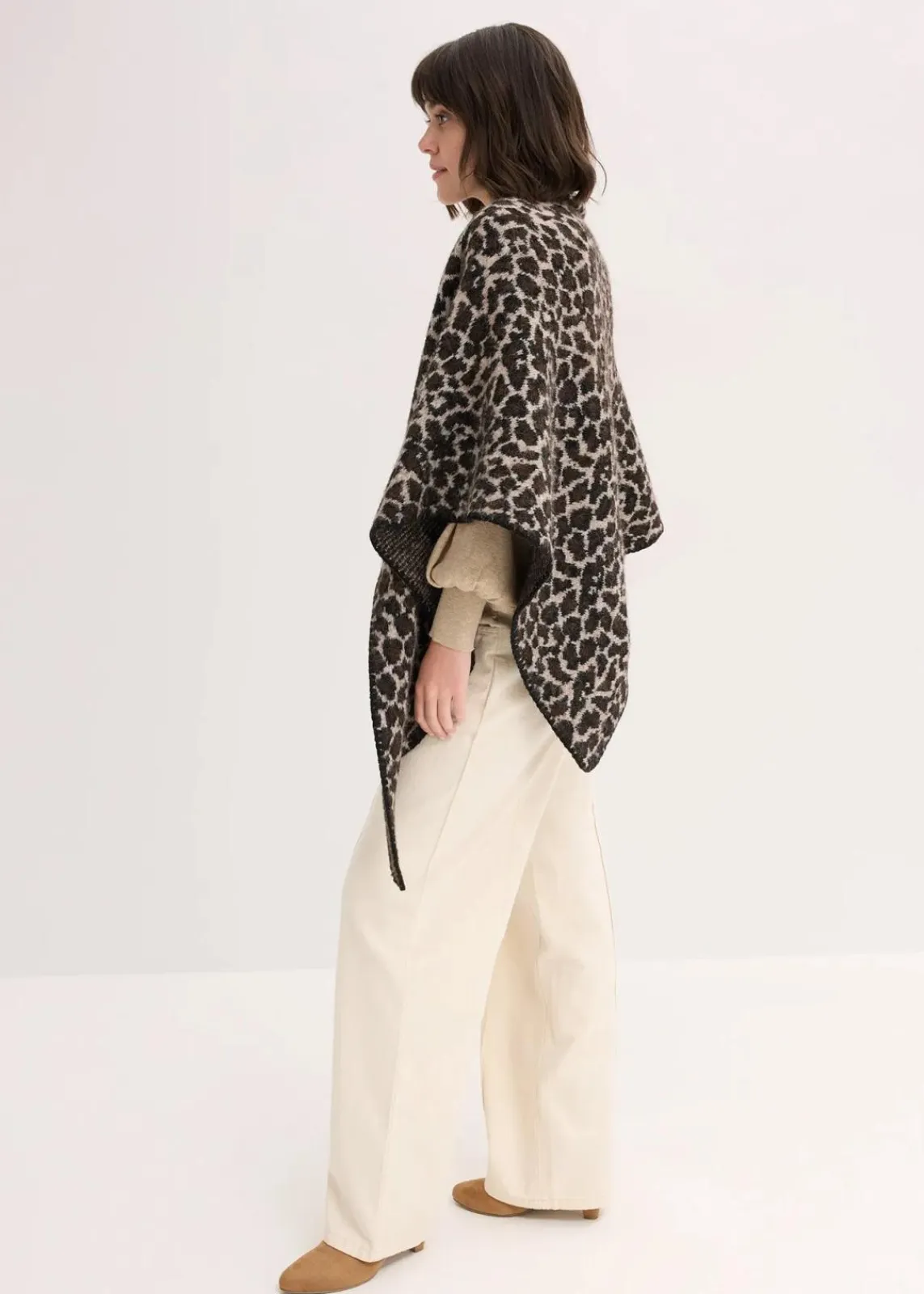 bonprix Schals & Tücher|Schuhe & Accessoires In Spezialgrößen·Tücher & Ponchos|Dreieckstuch beige/braun leo