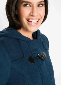 bonprix Jacken & Mäntel|Bekleidung·Hosen|Dufflecoat in Wolloptik dunkelblau