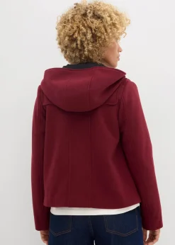 bonprix Jacken & Mäntel|Bekleidung·Hosen|Duffle-Jacke, Wollimitat dunkelbeere