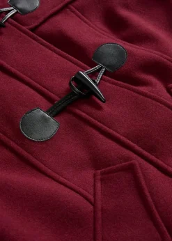 bonprix Jacken & Mäntel|Bekleidung·Hosen|Duffle-Jacke, Wollimitat dunkelbeere