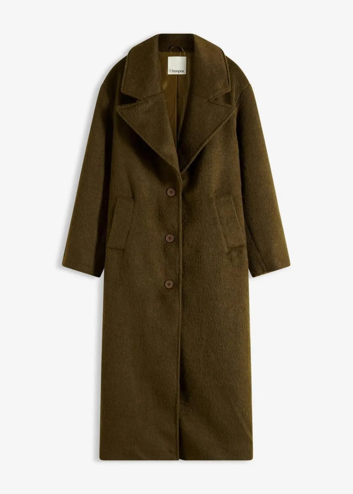 bonprix Bekleidung·Hosen|Jacken & Mäntel|Einreihiger Oversize-Mantel erdoliv