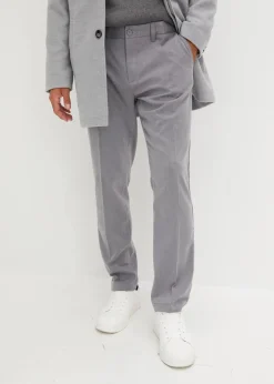 bonprix Hosen|Große Größen|elegante Hose mit Bügelfalte, Regular Fit hellgrau meliert