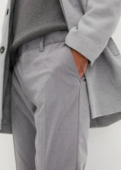 bonprix Hosen|Große Größen|elegante Hose mit Bügelfalte, Regular Fit hellgrau meliert