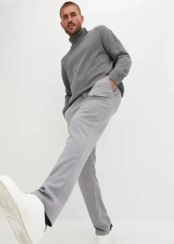 bonprix Hosen|Große Größen|elegante Hose mit Bügelfalte, Regular Fit hellgrau meliert