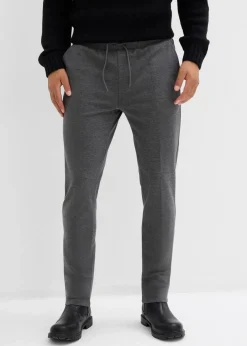 bonprix Große Größen|Hosen|elegante Super-Stretchhose mit Komfortbund, Slim Fit grau meliert