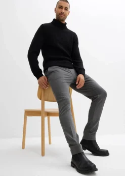 bonprix Große Größen|Hosen|elegante Super-Stretchhose mit Komfortbund, Slim Fit grau meliert