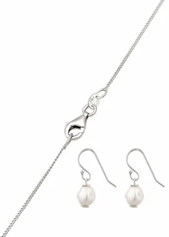 elli Schmuck|Schuhe & Accessoires In Spezialgrößen·Schmuck|Kette & Ohrringe aus 925er Sterling Silber (3-tlg. Schmuckset) silberfarben rhodiniert