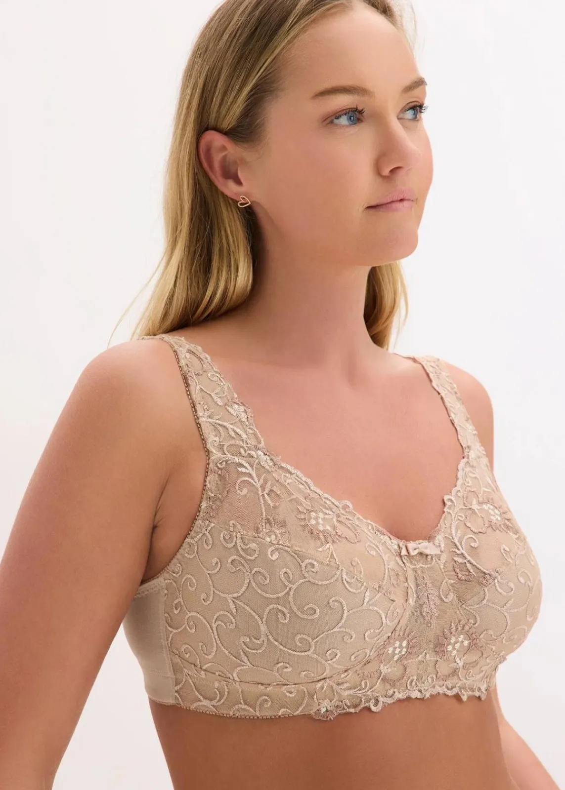bonprix Große Cups D-H|Bhs|Entlastungs-BH ohne Bügel kreidebeige