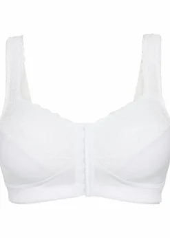 bonprix Große Cups D-H|Bhs|Entlastungs-BH ohne Bügel mit komfortablem Vorderverschluss weiß