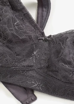 bonprix Wäsche·Große Cups D-H|Wäsche·Bhs|Entlastungs-BH ohne Bügel mit gepolsterten Trägern schiefergrau