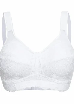 bonprix Große Cups D-H|Bhs|Entlastungs-BH ohne Bügel mit gepolsterten Trägern weiß