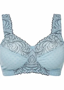 bonprix Bhs|Große Cups D-H|Entlastungs-BH ohne Bügel mit gepolsterten Trägern nebelblau/dunkelblau