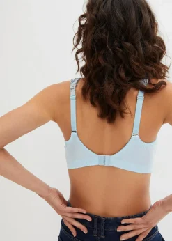 bonprix Bhs|Große Cups D-H|Entlastungs-BH ohne Bügel mit gepolsterten Trägern nebelblau/dunkelblau