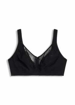 bonprix Wäsche·Baumwollunterwäsche|Wäsche·Große Cups D-H|Entlastungs-BH ohne Bügel mit komfortabler Baumwolle schwarz