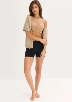 bonprix Große Cups D-H|Nachhaltigere Materialien|Entlastungs-BH ohne Bügel mit gepolsterten Trägern camel