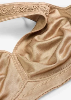 bonprix Große Cups D-H|Nachhaltigere Materialien|Entlastungs-BH ohne Bügel mit gepolsterten Trägern camel