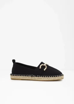 bonprix Strandmode|Slipper & Halbschuhe|Espadrilles mit Schnalle schwarz