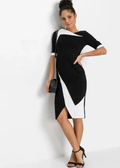 bonprix Bekleidung·Pullover & Strickjacken|Kleider|Etuikleid schwarz/weiss