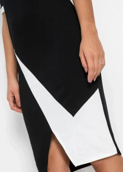bonprix Bekleidung·Pullover & Strickjacken|Kleider|Etuikleid schwarz/weiss