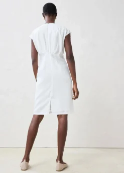 bonprix Bekleidung·Pullover & Strickjacken|Kleider|Etuikleid aus reinem Leinen weiß