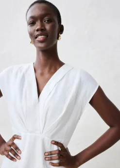 bonprix Bekleidung·Pullover & Strickjacken|Kleider|Etuikleid aus reinem Leinen weiß