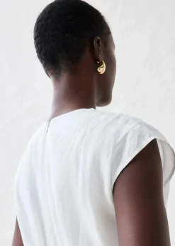 bonprix Bekleidung·Pullover & Strickjacken|Kleider|Etuikleid aus reinem Leinen weiß