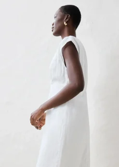 bonprix Bekleidung·Pullover & Strickjacken|Kleider|Etuikleid aus reinem Leinen weiß