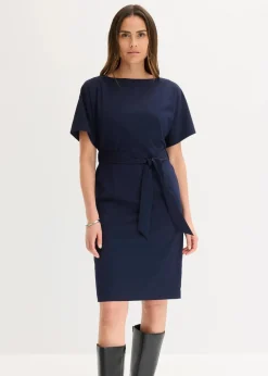 bonprix Bekleidung·Pullover & Strickjacken|Kleider|Etuikleid mit Flügelärmeln dunkelblau