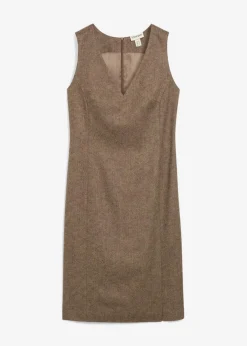 bonprix Bekleidung·Pullover & Strickjacken|Kleider|Etuikleid mit Wolle dunkelbraun meliert