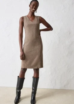 bonprix Bekleidung·Pullover & Strickjacken|Kleider|Etuikleid mit Wolle dunkelbraun meliert