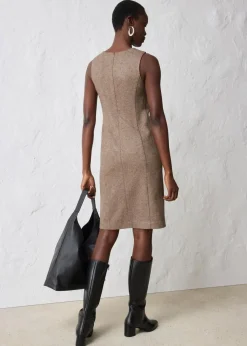 bonprix Bekleidung·Pullover & Strickjacken|Kleider|Etuikleid mit Wolle dunkelbraun meliert