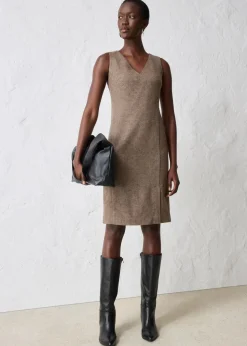 bonprix Bekleidung·Pullover & Strickjacken|Kleider|Etuikleid mit Wolle dunkelbraun meliert