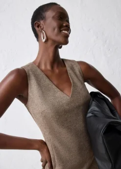 bonprix Bekleidung·Pullover & Strickjacken|Kleider|Etuikleid mit Wolle dunkelbraun meliert