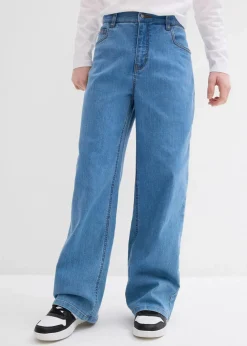 Extra Loose Fit Stretch-Jeans mit verstellbarem Bund, Straight|bonprix Clearance