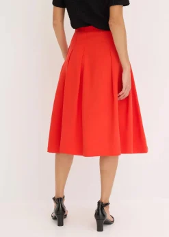 bonprix Röcke|Bekleidung·Sportbekleidung|Faltenrock aus softem Viskosemix erdbeere