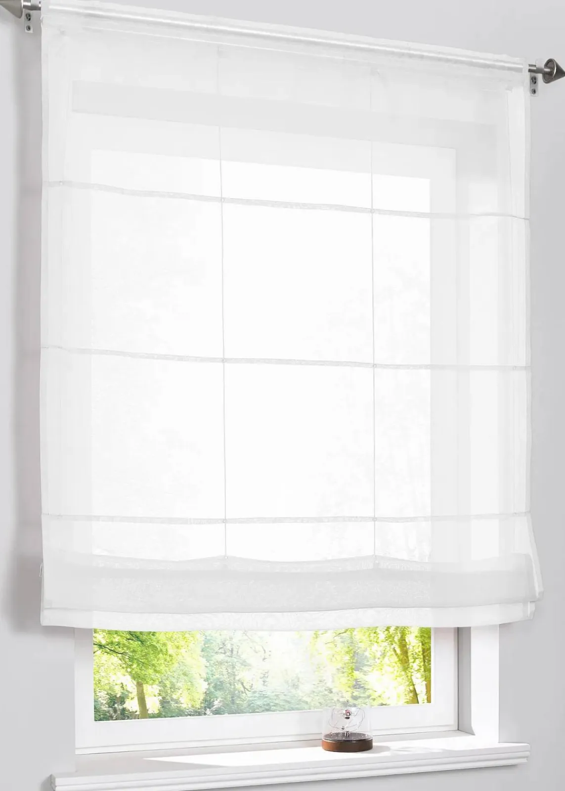 bonprix Raffrollos|Rollos|Faltrollo aus leichtem Voile weiß