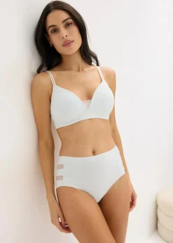 bonprix Bhs|Seamless|Feel Comfort Schalen-BH ohne Bügel ​mit Mesheinsatz cremeblau