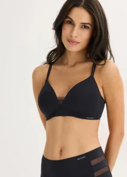 bonprix Bhs|Seamless|Feel Comfort Schalen-BH ohne Bügel ​mit Mesheinsatz schwarz
