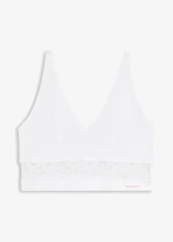 bonprix Nachhaltigere Materialien|Seamless|Feel Comfort Seamless Bustier mit zarter Spitze weiß