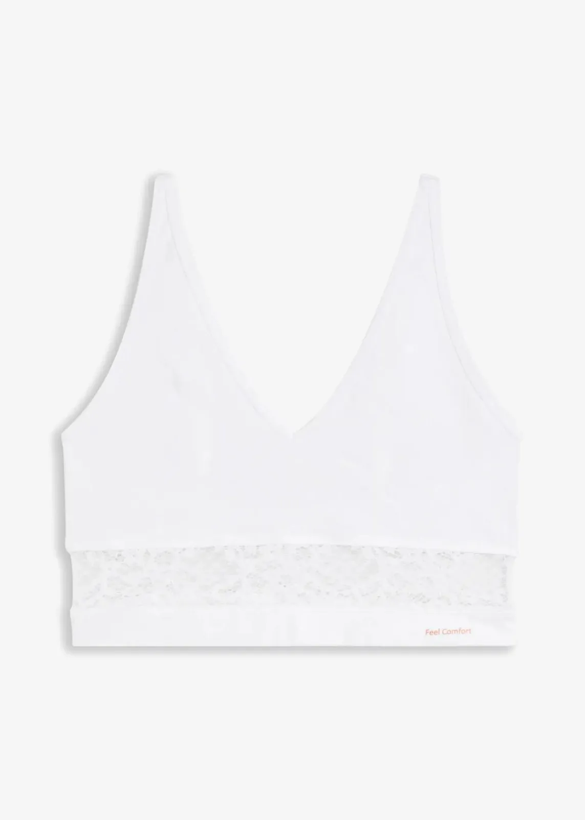 bonprix Nachhaltigere Materialien|Seamless|Feel Comfort Seamless Bustier mit zarter Spitze weiß