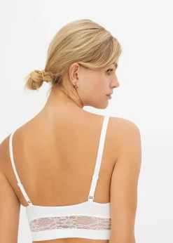 bonprix Nachhaltigere Materialien|Seamless|Feel Comfort Seamless Bustier mit zarter Spitze weiß