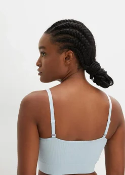 bonprix Nachhaltigere Materialien|Bhs|Feel Comfort Seamless Bustier gerippt puderblau