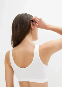 bonprix Nachhaltigere Materialien|Bhs|Feel Comfort Seamless Bustier (2er Pack) 2x weiß gestreift