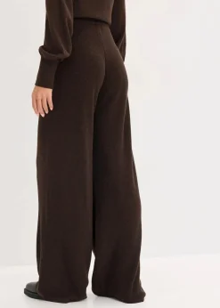 bonprix Hosen|Zweiteiler & Sets|Feinstrickhose dunkelbraun meliert